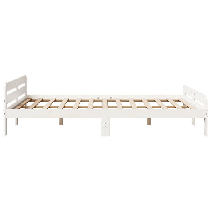 sengeramme uden madras 140x190 cm massivt fyrretræ hvid
