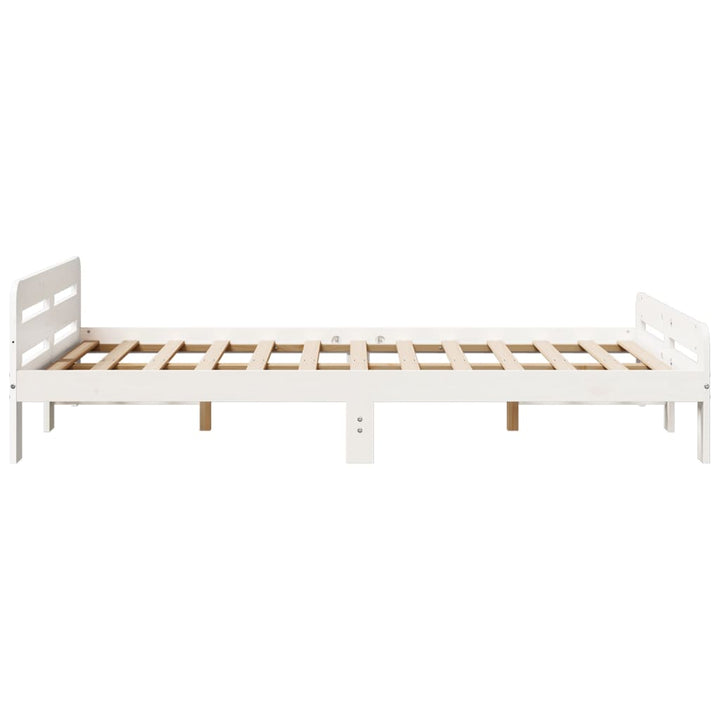 sengeramme uden madras 135x190 cm massivt fyrretræ hvid