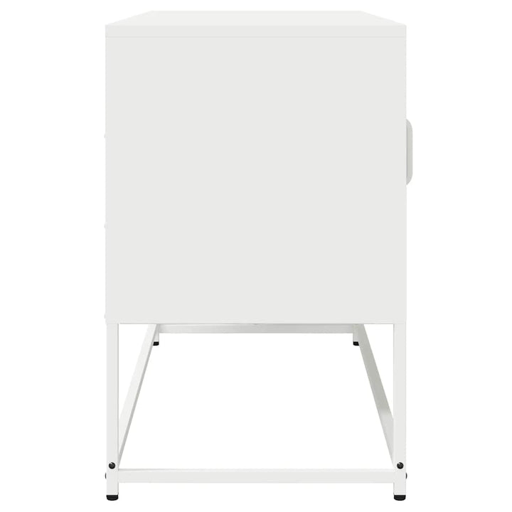 tv-bord 100,5x39x60,5 cm koldvalset stål hvid