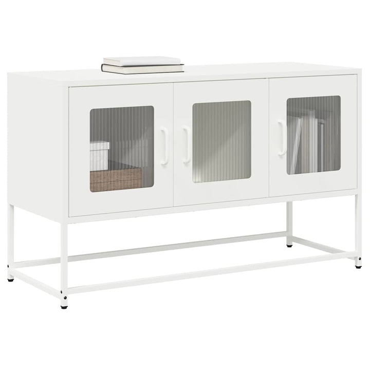 tv-bord 100,5x39x60,5 cm koldvalset stål hvid