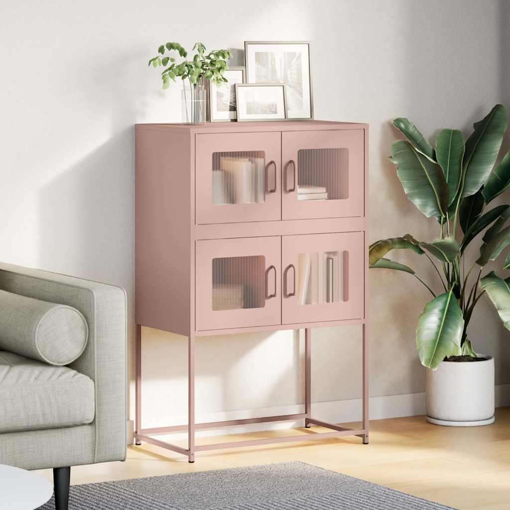 højskab 68x39x107 cm stål lyserød
