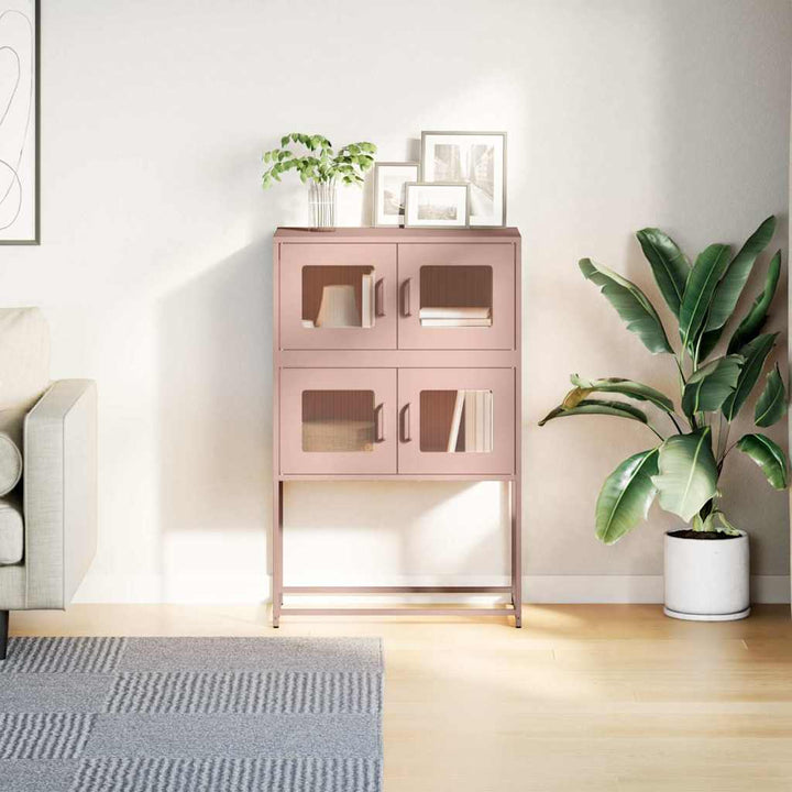højskab 68x39x107 cm stål lyserød