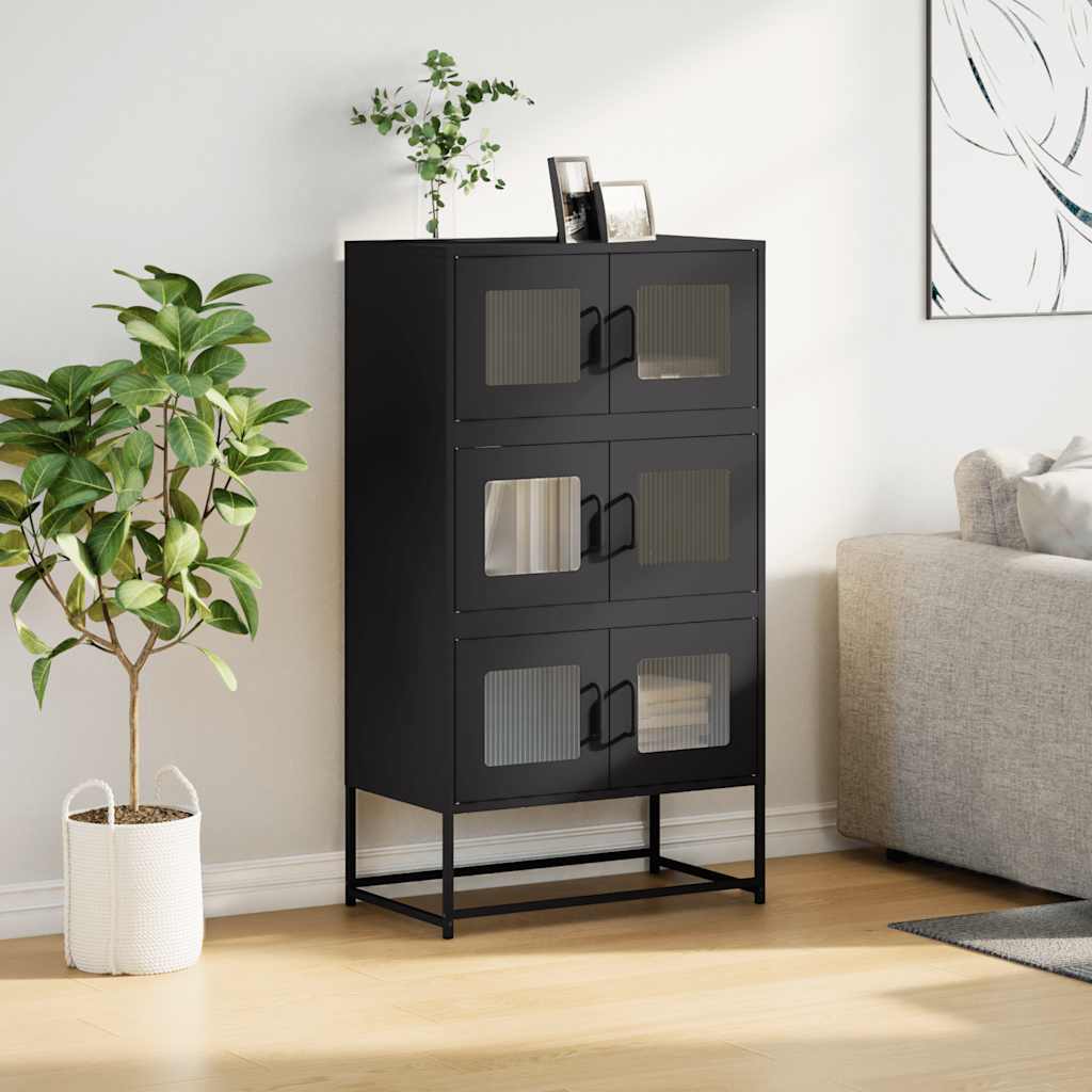 højskab 68x39x123 cm stål sort