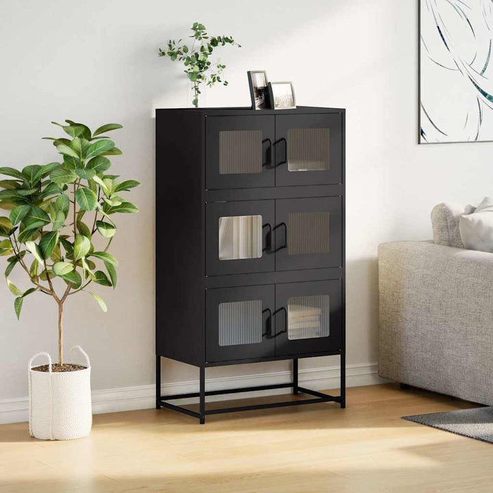 højskab 68x39x123 cm stål sort