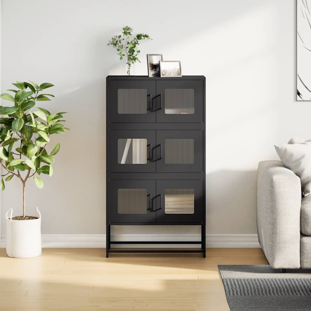 højskab 68x39x123 cm stål sort
