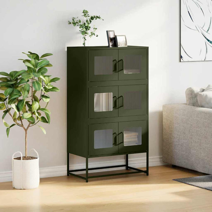 højskab 68x39x123 cm stål olivengrøn