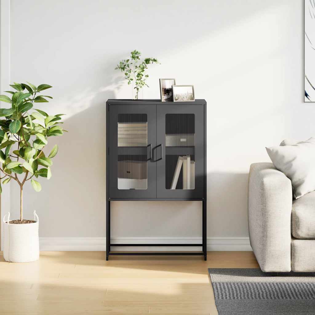 højskab 68x39x107 cm stål sort