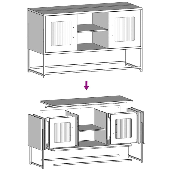 tv-bord 100,5x39x60,5 cm stål sort