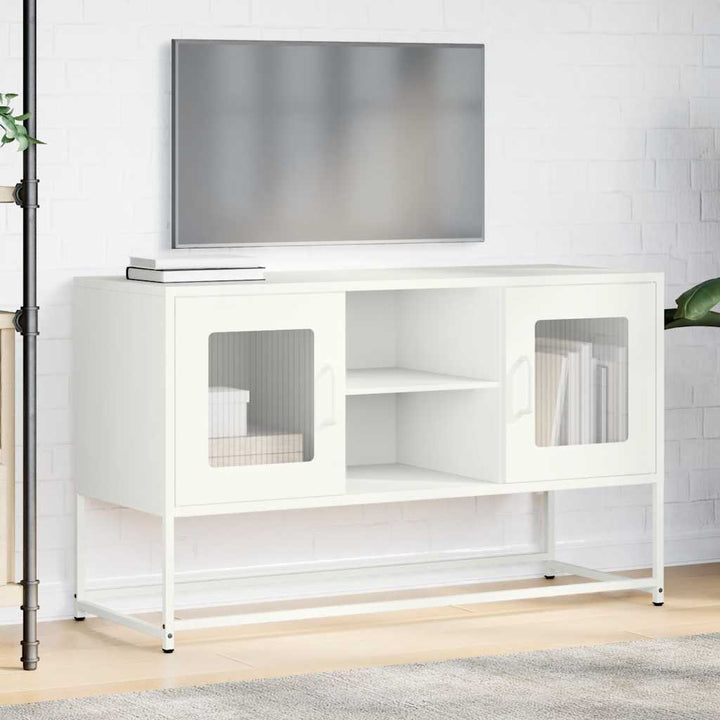 tv-bord 100,5x39x60,5 cm stål hvid