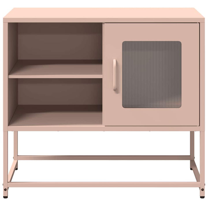 tv-bord 68x39x60,5 cm stål lyserød