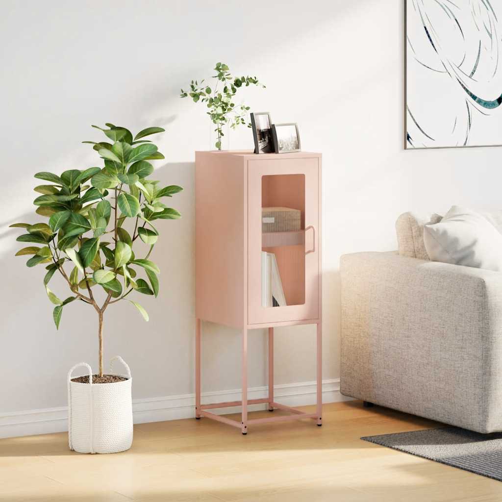 skab 36x39x107 cm koldvalset stål lyserød