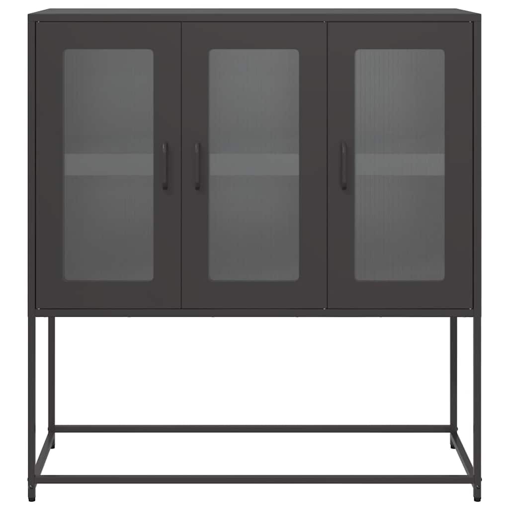 skænk 100,5x39x107 cm koldvalset stål sort