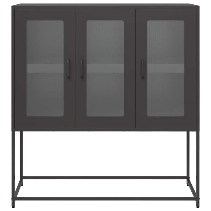 skænk 100,5x39x107 cm koldvalset stål sort