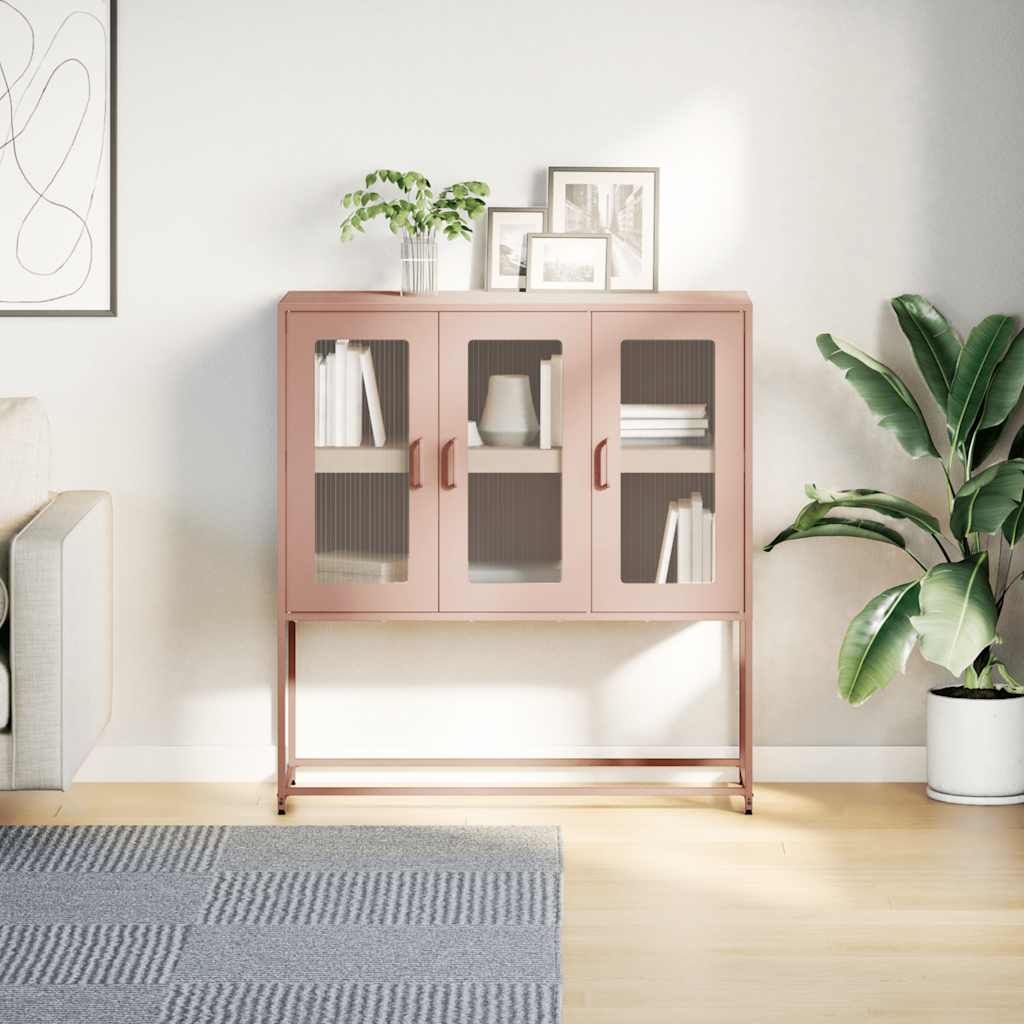 skænk 100,5x39x107 cm koldvalset stål lyserød