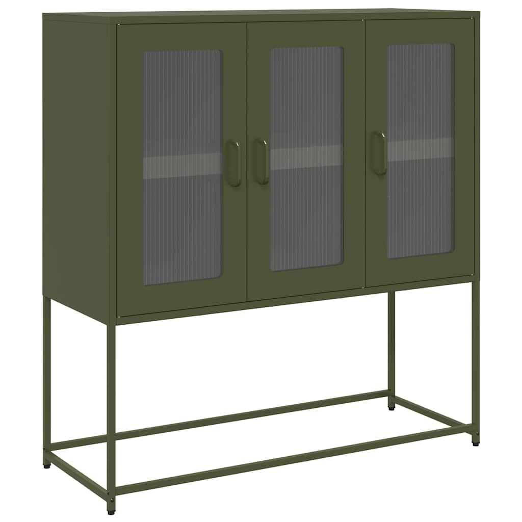 skab 100,5x39x107 cm koldvalset stål olivengrøn