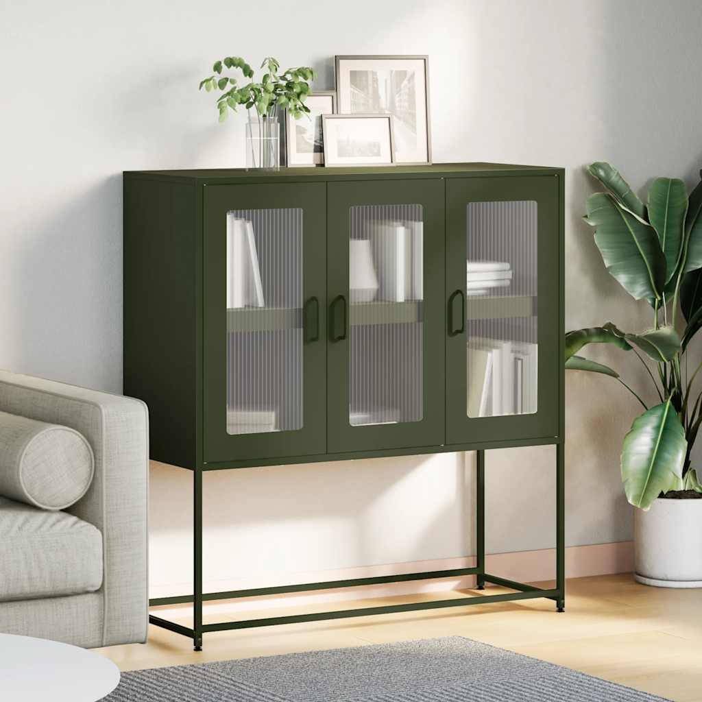 skab 100,5x39x107 cm koldvalset stål olivengrøn