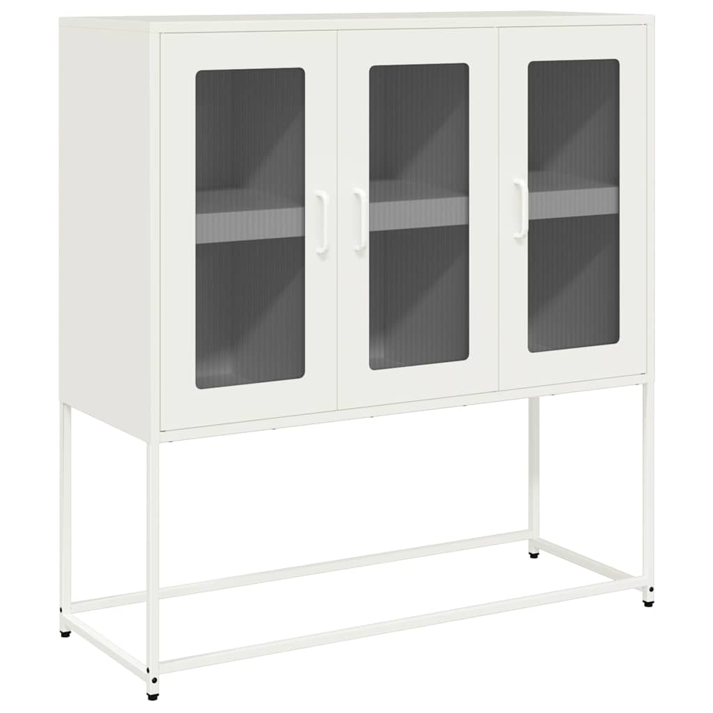 skænk 100,5x39x107 cm koldvalset stål hvid