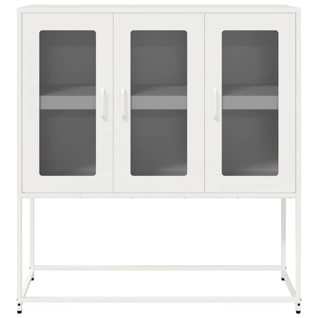skænk 100,5x39x107 cm koldvalset stål hvid
