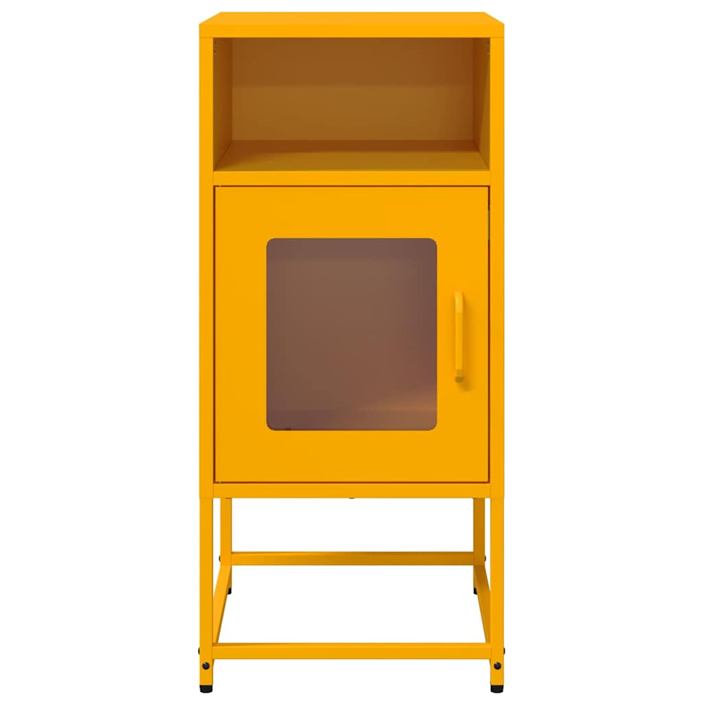 sengebord 36x39x78 cm koldvalset stål sennepsgul