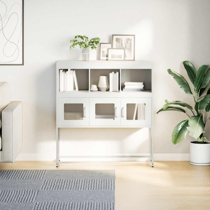 skænk 100,5x39x107 cm koldvalset stål hvid