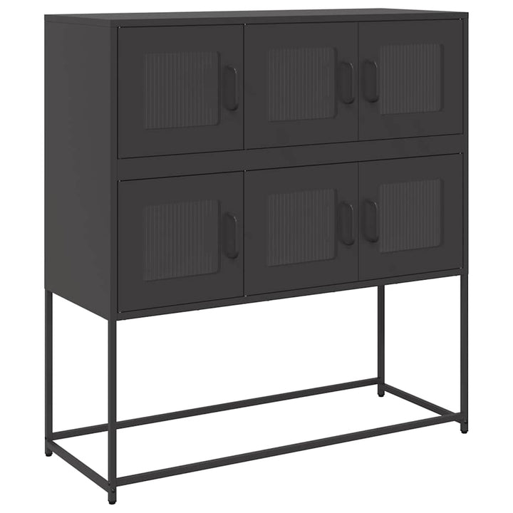 skænk 100,5x39x107 cm koldvalset stål sort