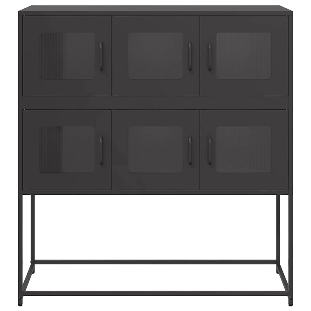 skænk 100,5x39x107 cm koldvalset stål sort