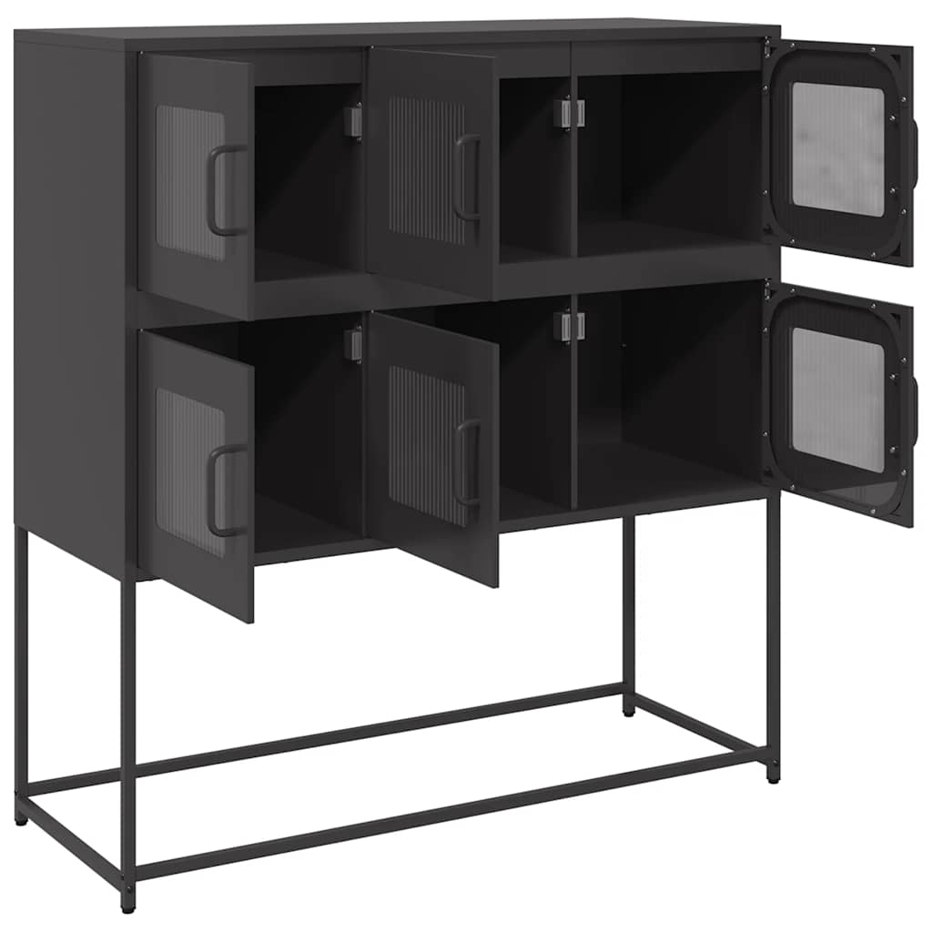 skænk 100,5x39x107 cm koldvalset stål sort