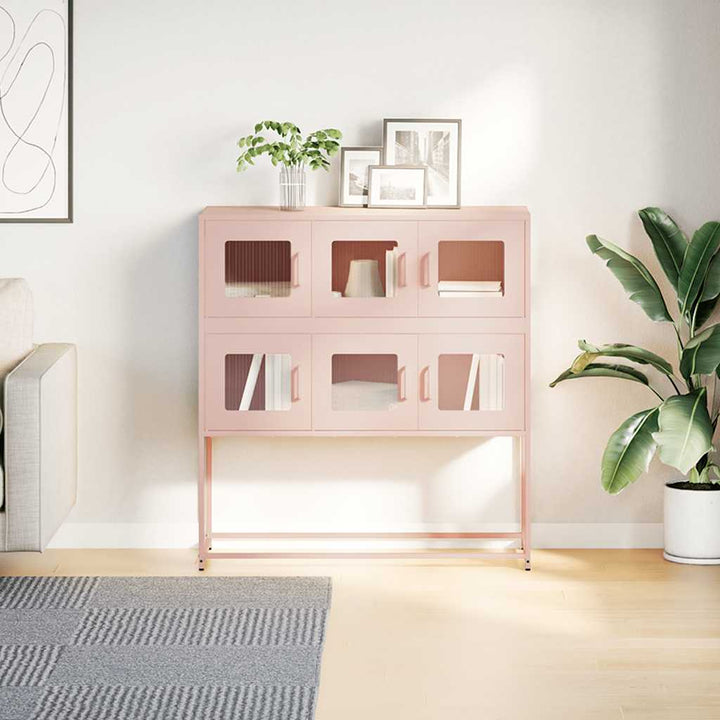 skænk 100,5x39x107 cm koldvalset stål lyserød