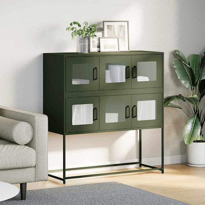 skab 100,5x39x107 cm koldvalset stål olivengrøn