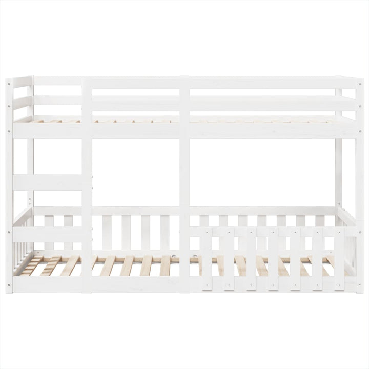 køjeseng 90x200 cm massivt fyrretræ hvid