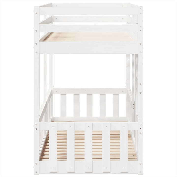 køjeseng 75x190 cm massivt fyrretræ hvid