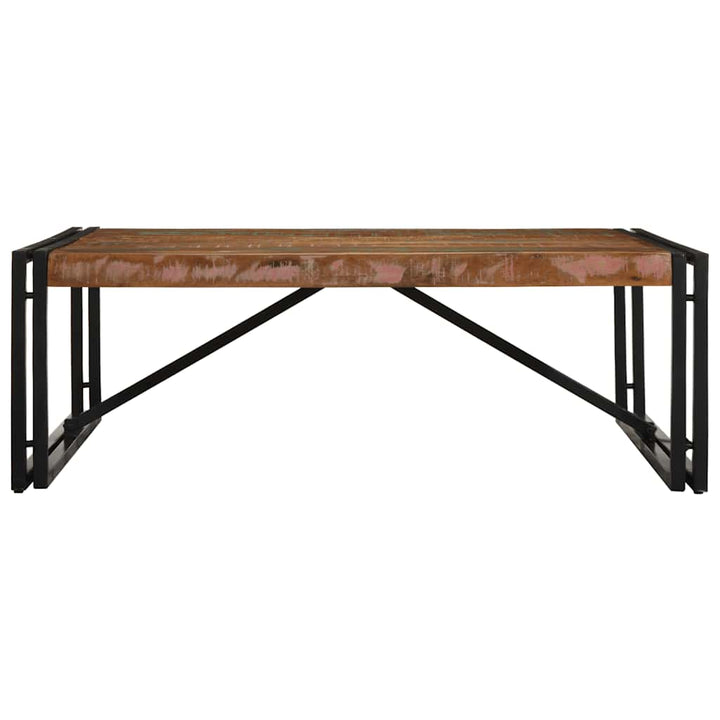 sofabord 100x100x35 cm massivt genbrugstræ flerfarvet