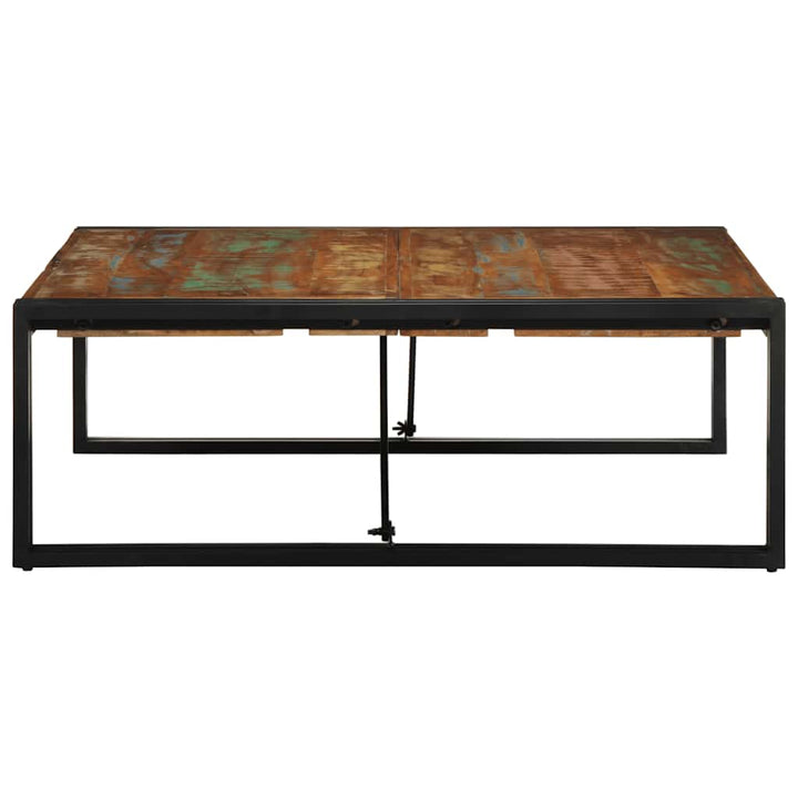 sofabord 100x100x35 cm massivt genbrugstræ flerfarvet