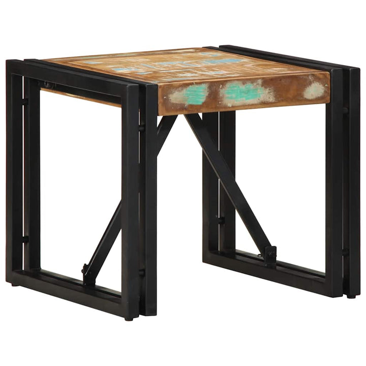 sofabord 40x40x35 cm massivt genbrugstræ flerfarvet