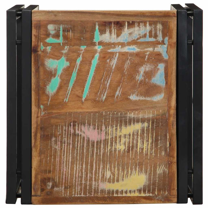 sofabord 40x40x35 cm massivt genbrugstræ flerfarvet