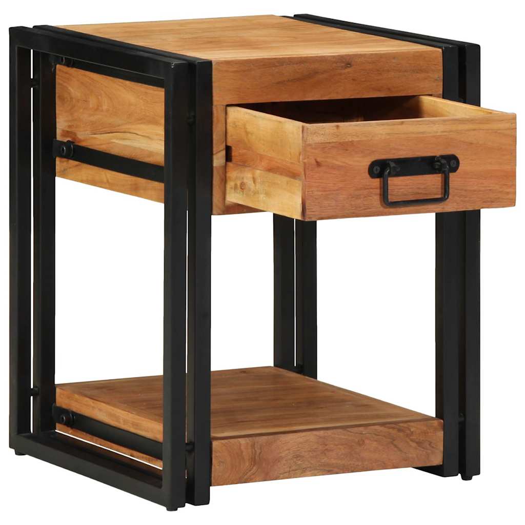 Natskab med skuffe 2 pcs Brun 40 x 40 x 50 cm Massivt Akacietræ