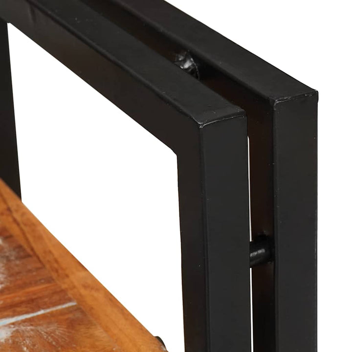Sengebord 2 pcs Brun og sort Massivt genbrugstræ
