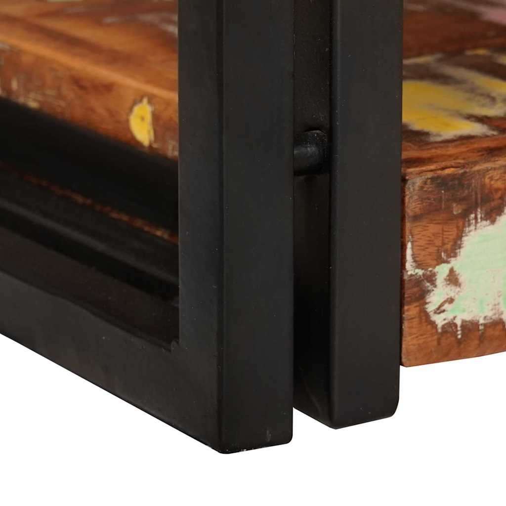 Sengebord 2 pcs Brun og sort Massivt genbrugstræ