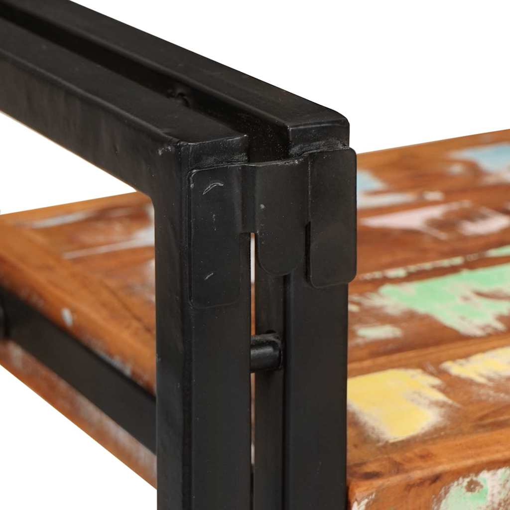 Sengebord 2 pcs Brun og sort Massivt genbrugstræ