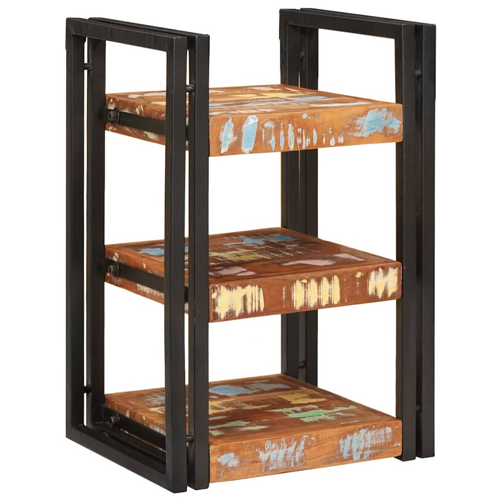 Sengebord 2 pcs Brun og sort Massivt genbrugstræ