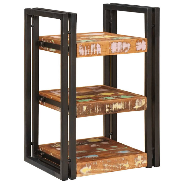Sengebord 2 pcs Brun og sort Massivt genbrugstræ