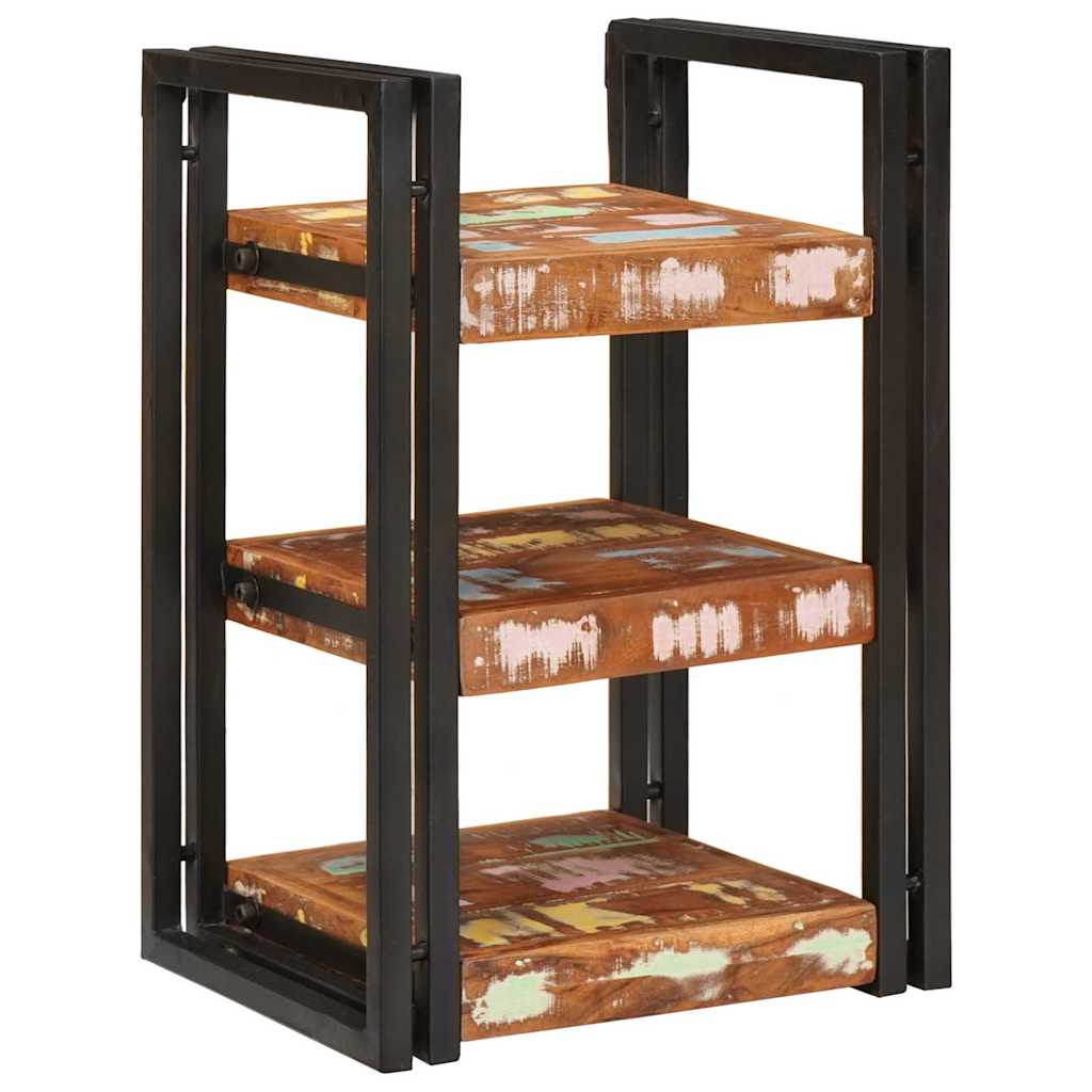 Sengebord 2 pcs Brun og sort Massivt genbrugstræ