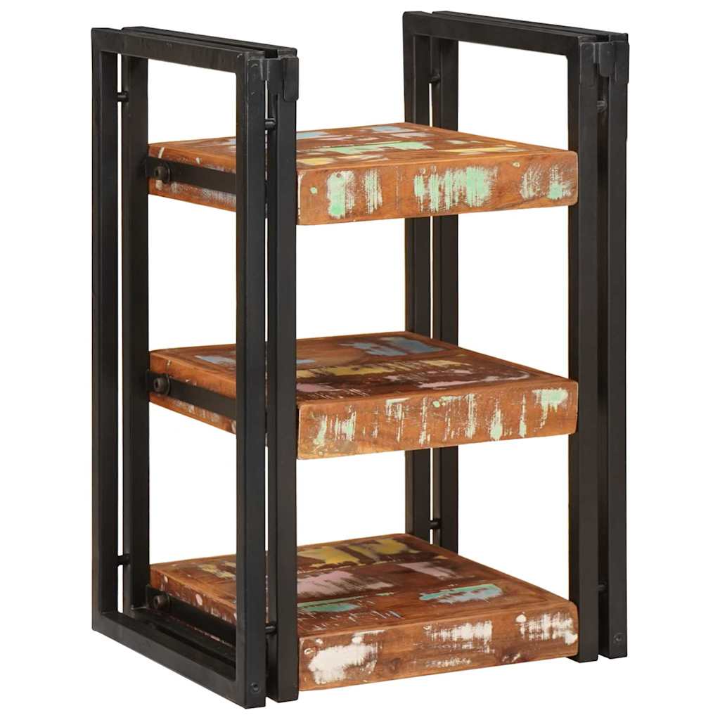 Sengebord 2 pcs Brun og sort Massivt genbrugstræ