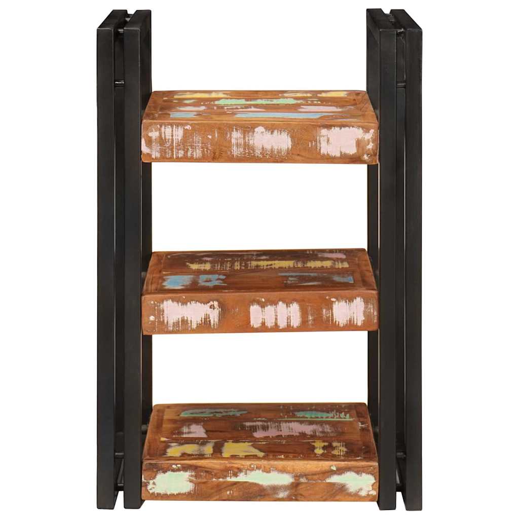 Sengebord 2 pcs Brun og sort Massivt genbrugstræ