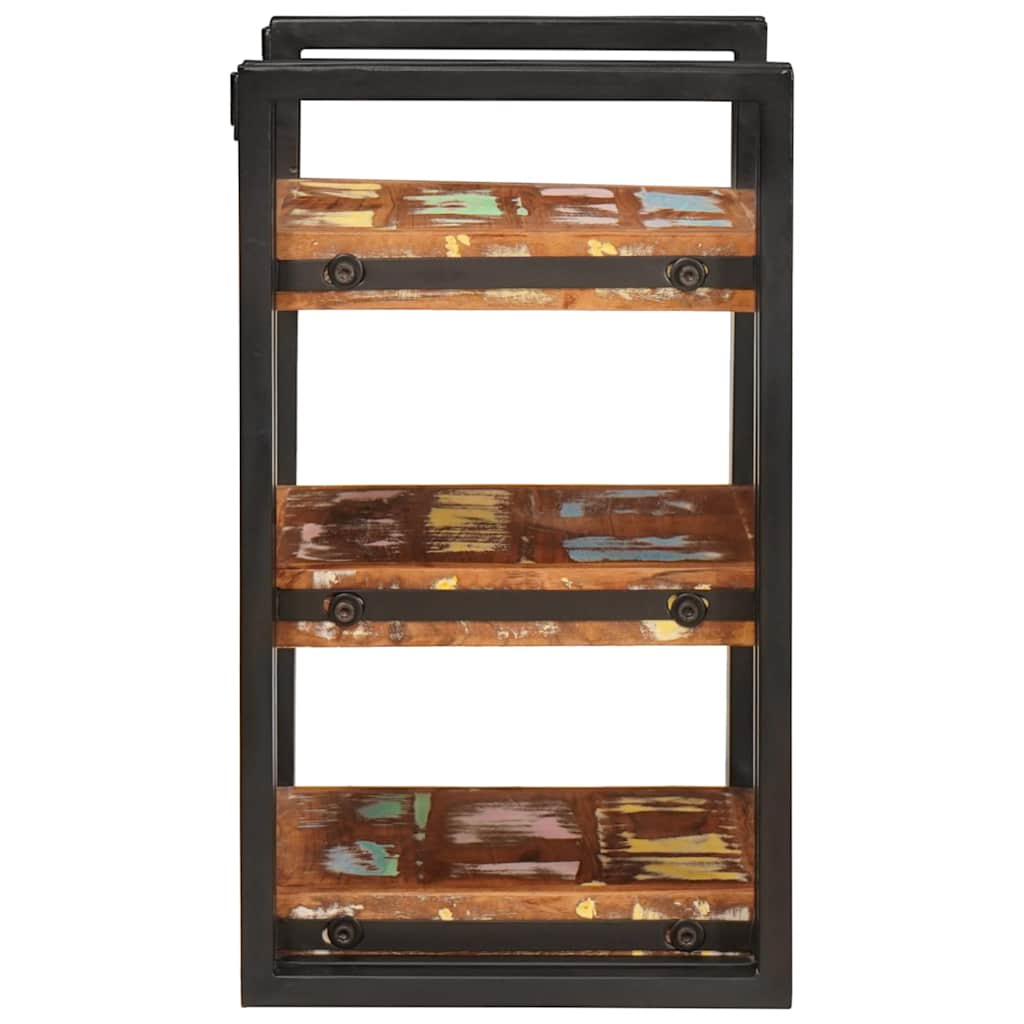 Sengebord 2 pcs Brun og sort Massivt genbrugstræ