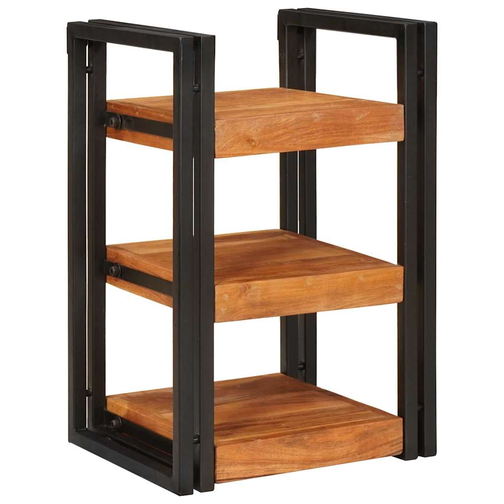 Sengebord 2 pcs Brun og sort 38 x 33 x 58 cm Massivt træ akacie