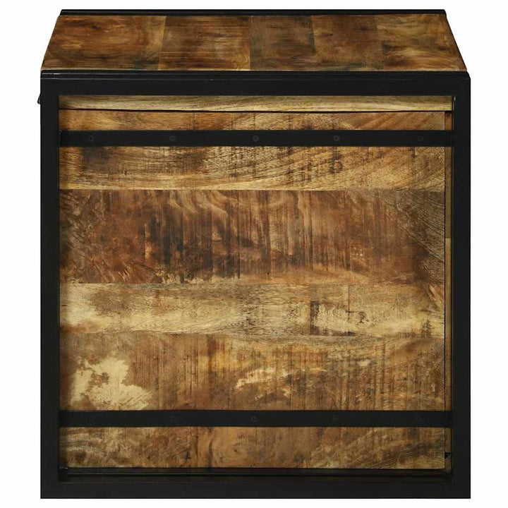 Opbevaringskasse Brun og sort 50 x 50 x 50 cm Rå mango træ