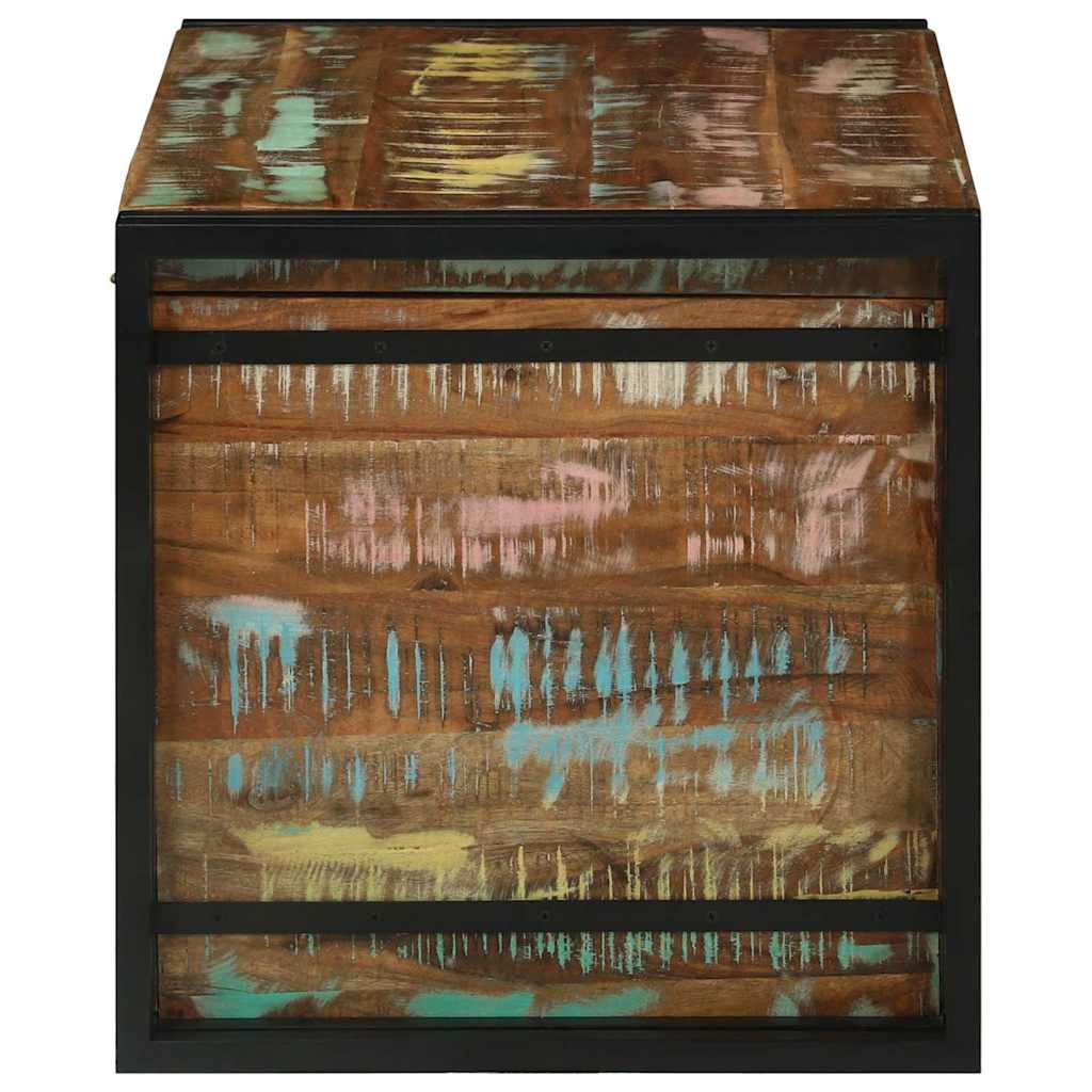 Opbevaringskasse Brun og sort 80 x 50 x 50 cm genbrugstræ