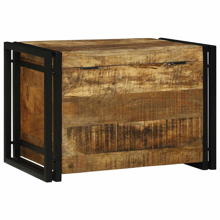 Opbevaringskasse Brun og sort 60 x 40 x 41 cm Massivt mangotræ