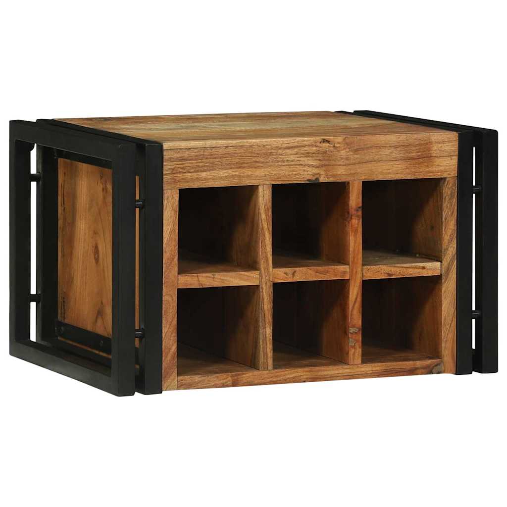 Vinfad 2 pcs Brun og sort 46 x 35 x 27,5 cm Massivt Akacietræ